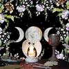 Celestials Flower Tarots Tablecloth Sun and Moon Sacrifice Divination Cloth for Card Readings And Divination