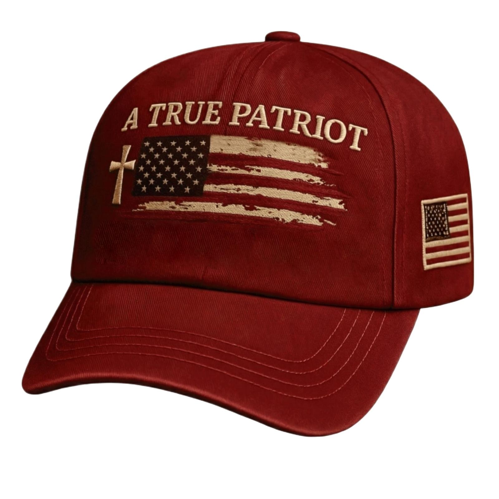 Independence Day 3D Digitally Printed Flag Baseball Cap - A Patriotic Commemorative Cap For Baseball. красный