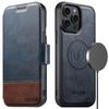 SUTENI Q-06 For iPhone 15 Pro Case Color Splicing Magnetic Detachable Leather Phone Cover