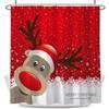 1/3/4pcs Navidad Merry Christmas 3D Printing Shower Curtain Polyester Waterproof Green Festival Accessories For Bathroom Decor