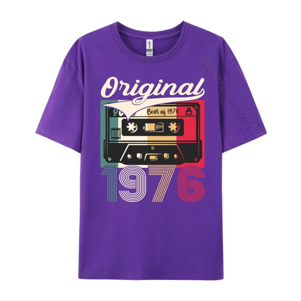 48th Birthday Man Woman 1976 Cassette Mens Shirts Graphic Tee Male Mens T Shirt Printing Luxury Brand Clothes