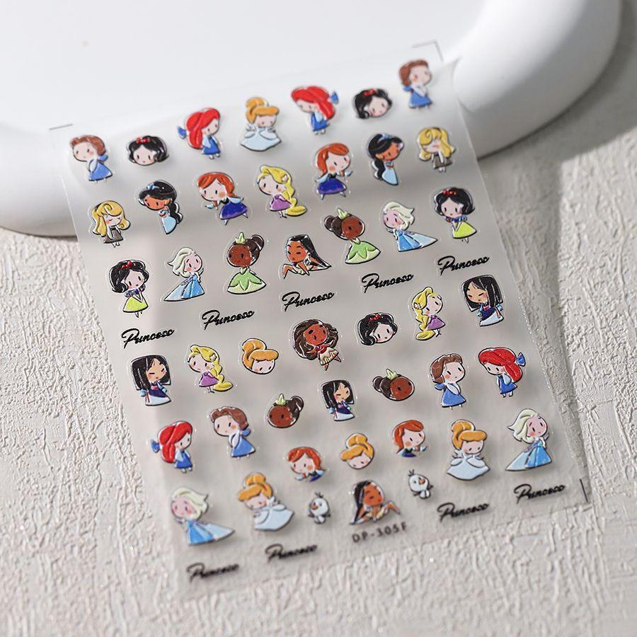 

Disney Princess 3D Nail Art Stickers Beautiful Nail Decorative Stickers Artistic Style Nails Used for Creating Stunning Nail Decorations Disney princess
