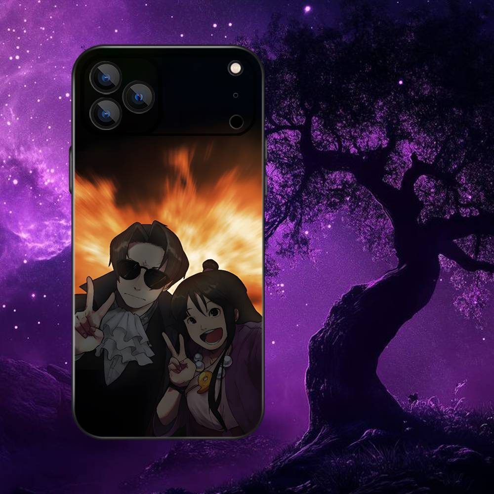 Game Ace A- Attorney Phone Case For iPhone 17,16,15,14,13,12,Pro,Max,Plus,E,SE4,Air,Mini Black Soft Box