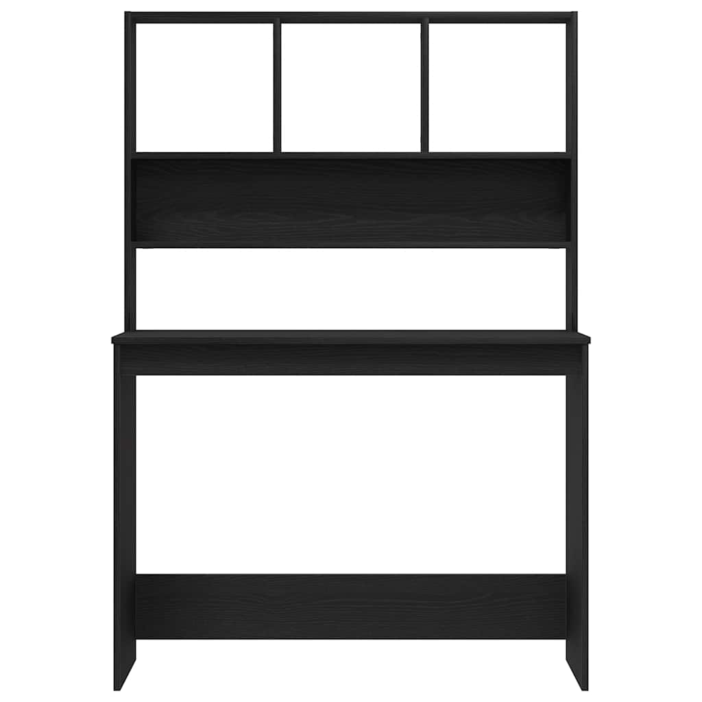 Desk with Shelves Black Oak Effect 102 x 45 x 148 cm