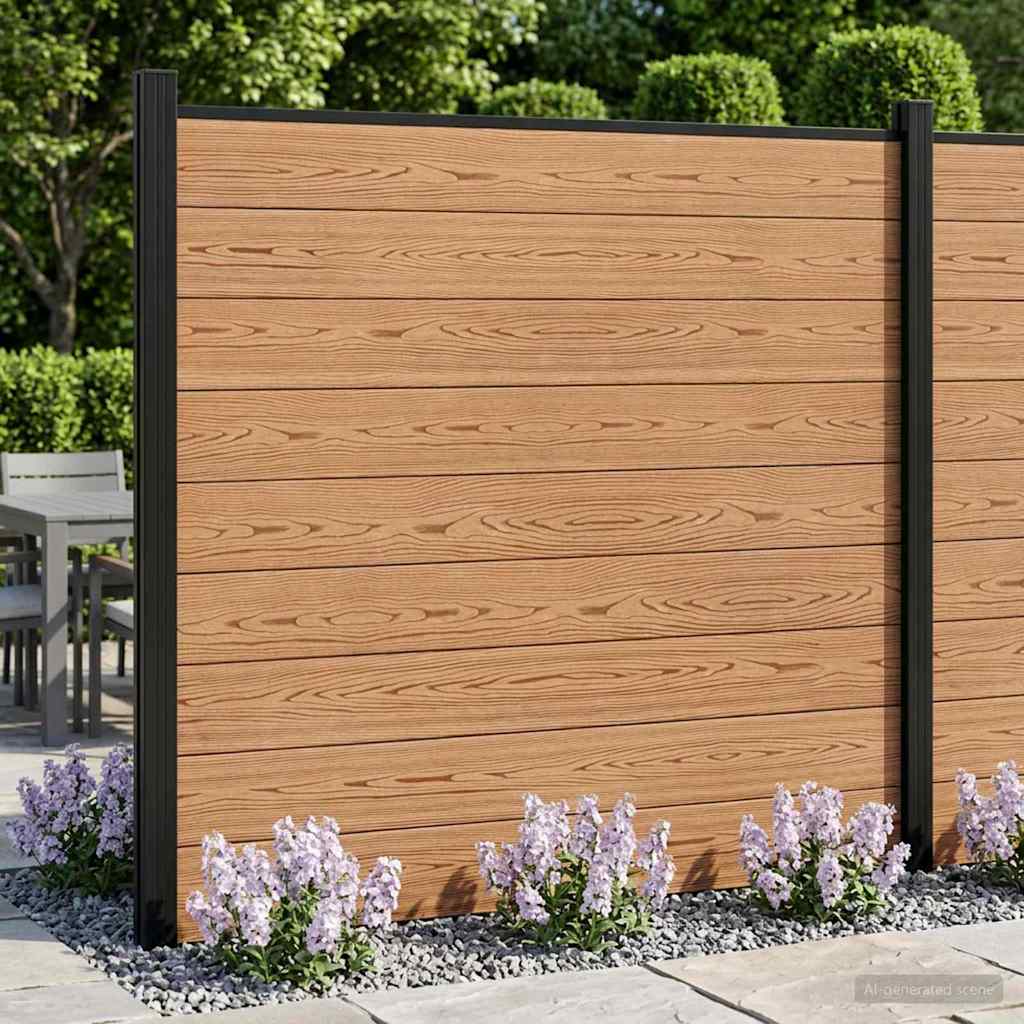 WPC and Aluminum Fence Panel Brown