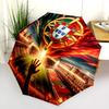 1pc Football team Umbrella Portable Folding Umbrella Iron Frame Hole Bone Structure Outdoor Home Umbrella