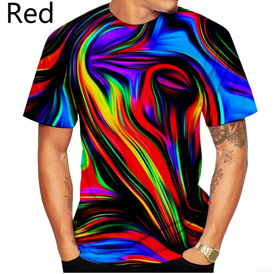 New fashion 3D rainbow  Printing Black And White Vertigo Hypnotic Short-sleeved T-shirt Men Women Tops pullover Tees S