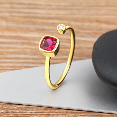 

Nidin Classic 7 Colors Gold Plated Adjustable Opening Rings Women Trendy Colorful Zircon Finger Jewelry Wedding Engagement Gift розы красного