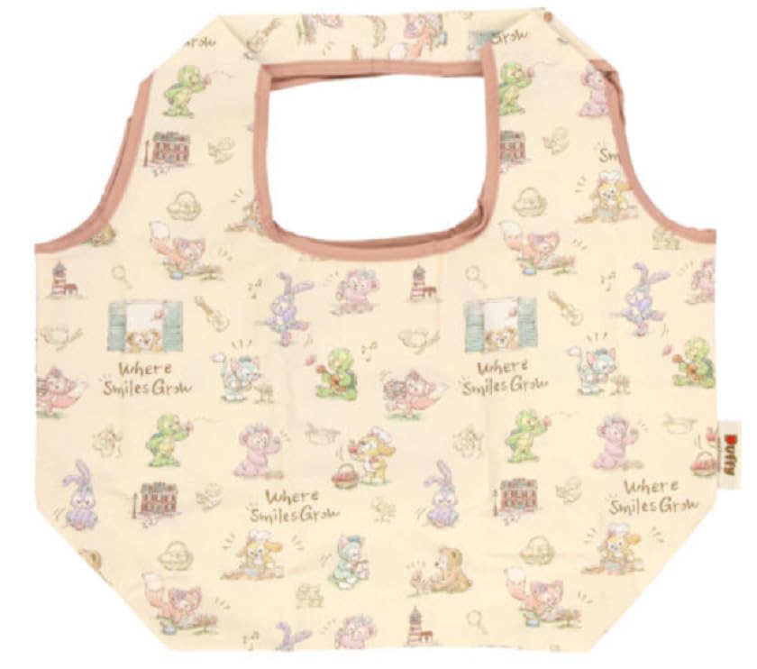 

Duffy Friends Сумка для покупок Эко-сумка Улыбки Все 7 персонажей вместе Сувенир DisneySea и Wear Glow Только в Токио бежевый