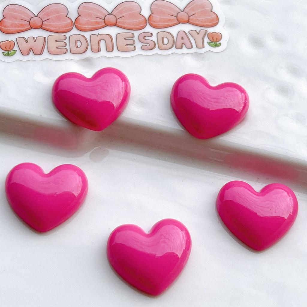 Miniature Heart Shape Pendant DIY Eco-Friendly Hand-painted Phone Case New Design 3D Resin Flat Back Charms for Phone Case Decor
