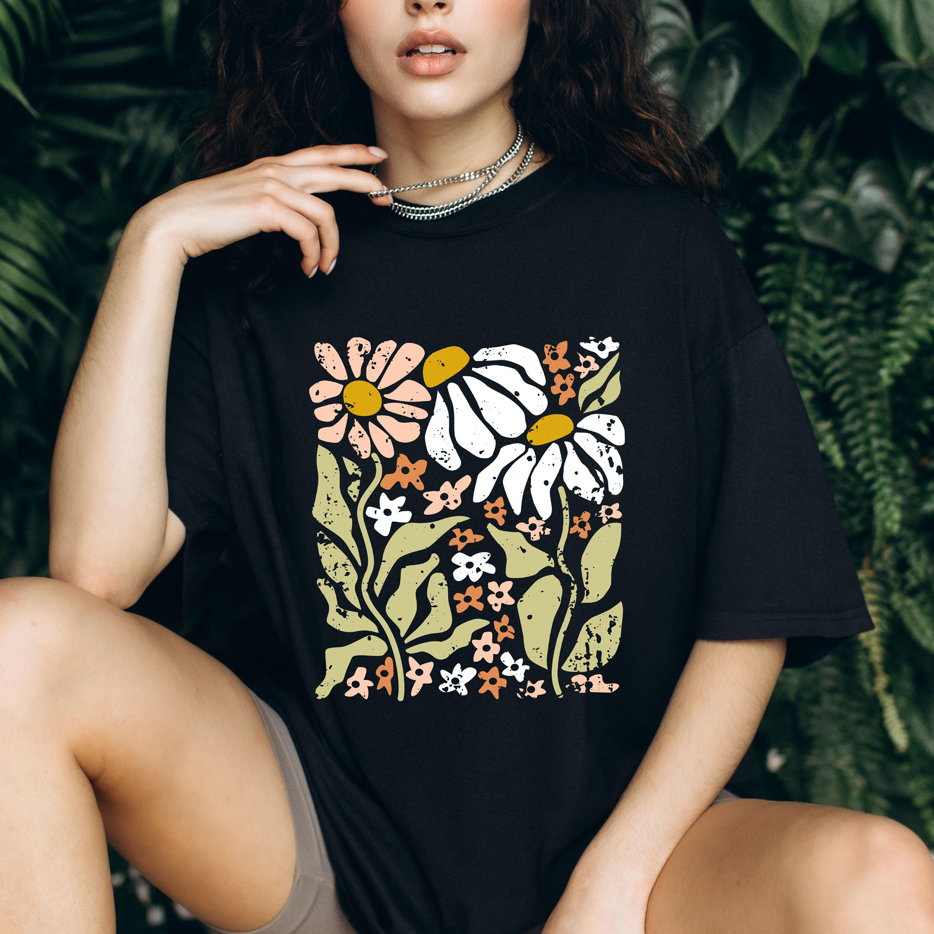 Flower Garden Floral Plant Lover Shirt Women T Shirts Cotton Tops S чёрный