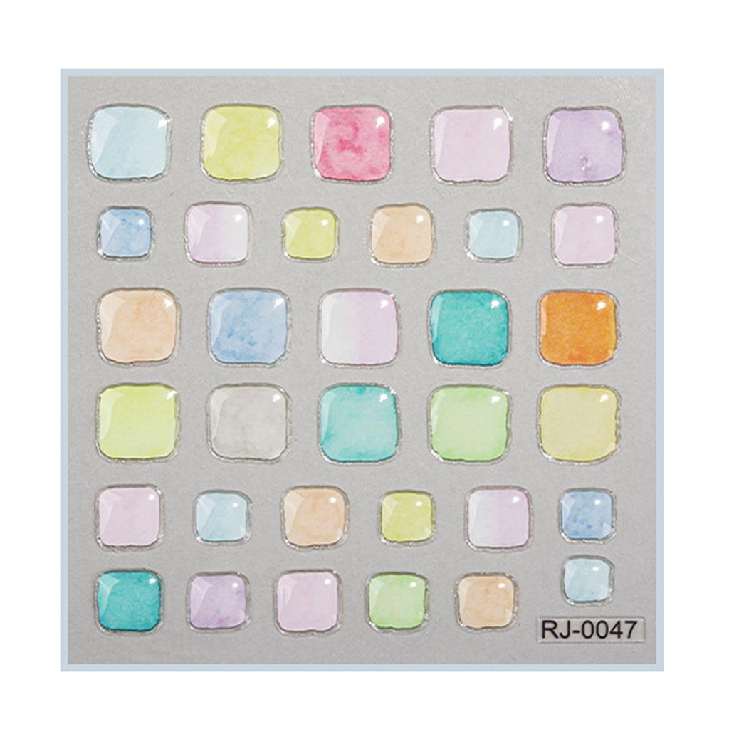Embossed Cartoon Nail Art Stickers Decals Self-Adhesive Floral Nail Supplies Nail Art Design Decoration Accessories