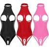 Women Sexy Lingerie Bikini Teddy Crotchless Leotard PVC Leather Bodysuit Clubwear Nightclub Costume