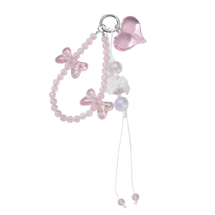 Portable Resin Cat Eye Bead Keychain Set Glittering Resin Bone Heart Designs Handmade Jewelry Accessory