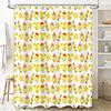 Handmade Christmas Shower Curtain White Waterproof Fabric with Christmas Ornament Print for Bathroom Decor Perfect Gift Idea