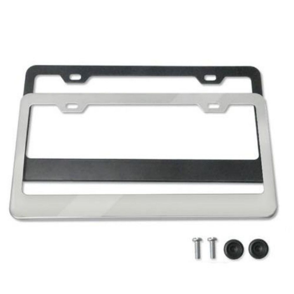 Stainless Steel Protecting License Plates Black/Silver License Plate Cover License Plate Holder