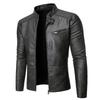 2025 Men's Washed Leather Motorcycle Jacket - Autumn/Winter Stand Collar, Versatile Style