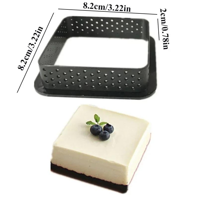 10 יחידות טבעת טארט עשה זאת בעצמך תבנית לעוגה מחוררת טבעת עיגול מוס עגולה כלי אפייה לקינוח צרפתי חותך כלי קישוט מאפה