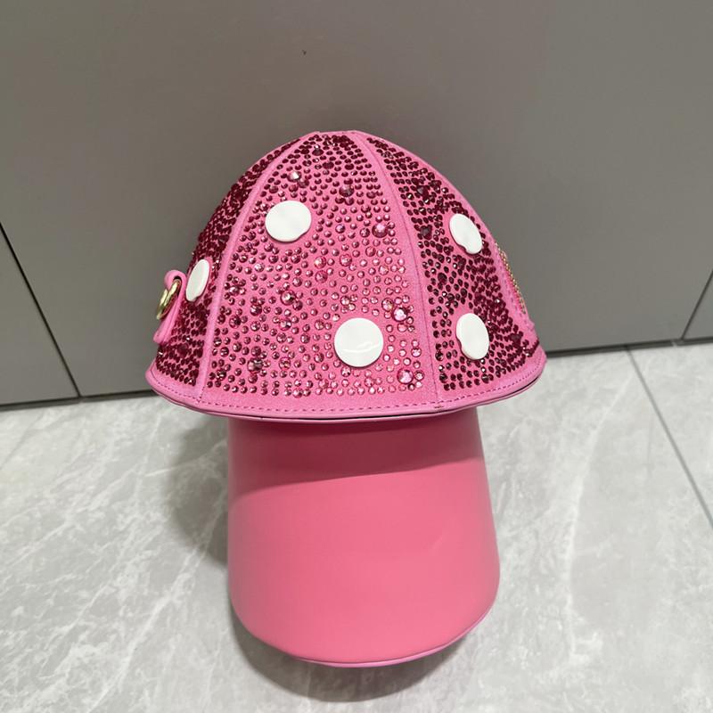 2025 Luxus Mode Designer Damen Pilzförmige Strassstein Clutch Femme Kristall Umhängetasche Lustige Shiitake Handtasche