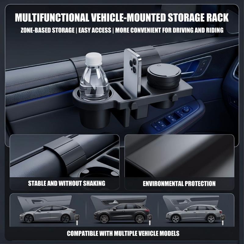 Universal Car Door Organizer With Large Storage Space For Phone Cups And Accessories Hanging Mount Auto Interior Accessory