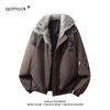 QOTRIOCK Unisex Cross Fur Collar Padded Winter Jacket
