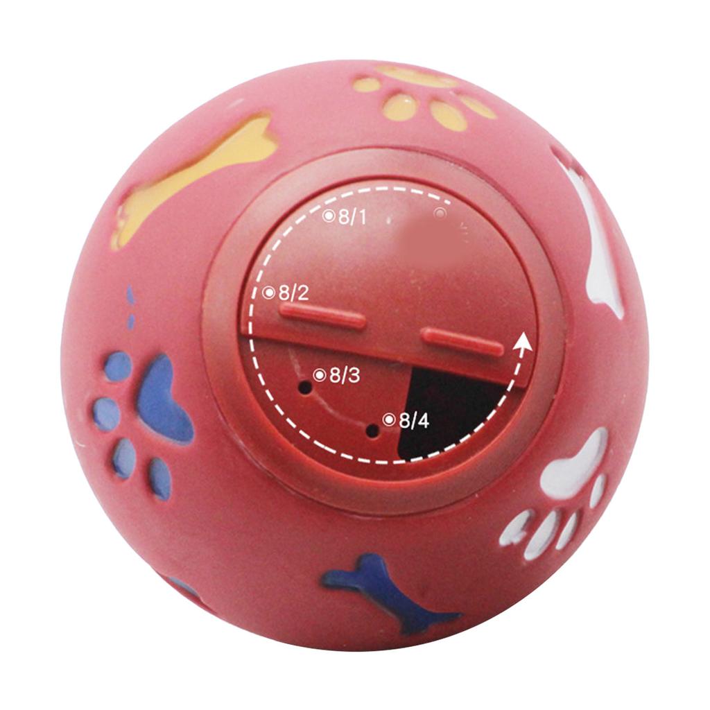 Dog Treat Dispenser Ball Slow Feeding Adjustable Chewing Puppy Puzzle Ball Toy for Cat Red