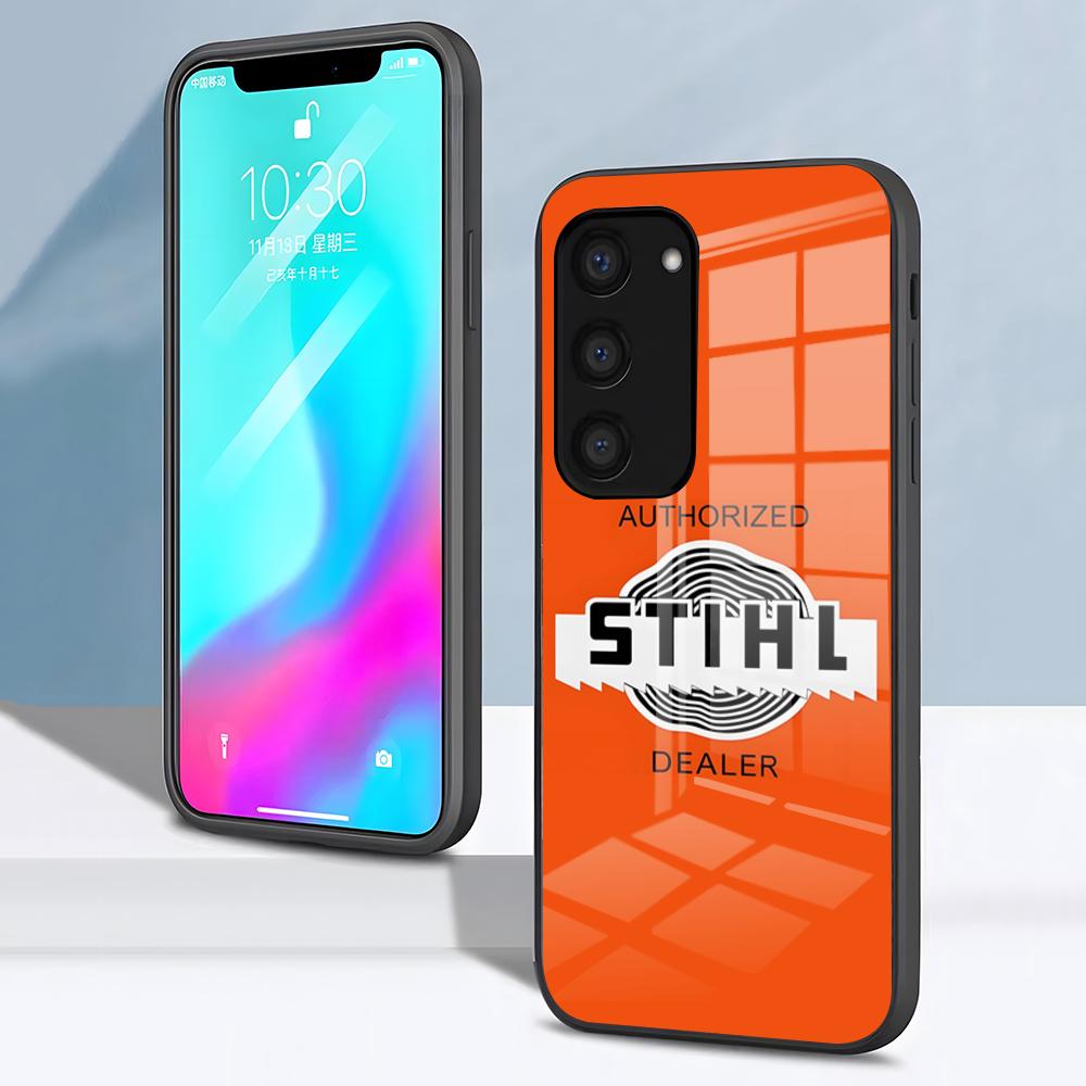 

Чехол для телефона с логотипом бензопилы S-STIHLs Для Samsung S26 S25 S24 FE S23 S22 S21 Plus S20 Ultra Note20Ultra Черная стеклянная крышка Galaxy S24 plus