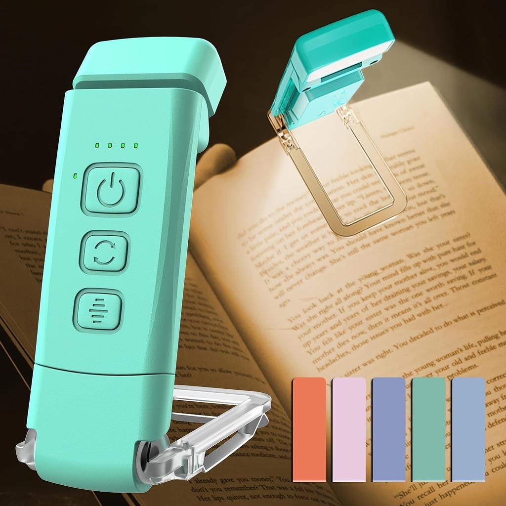 Clip On Book Light for Reading In Bed - USB Rechargeable LED Night Reading Light - Portable and Lightweight USB Rechargeable Reading Light