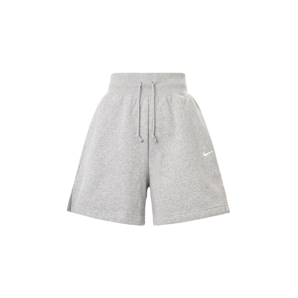 Nike Sportswear Phoenix Fleece Solid Color High-Waisted Loose Sports Shorts Women Shorts Light-Gray DQ5717-063