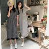 Korean Version of Hong Kong Flavor Loose Lazy Style Striped Dress Women's Spring and Summer 2026 New Fringed Knitted Skirt Medium and Long Skirt
