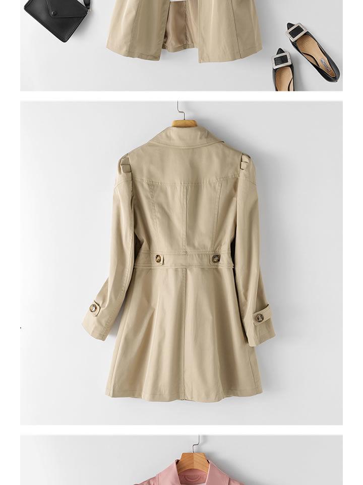 2022 Dam Mellanlång Smal Passform Koreansk Vindjacka för Vår och Höst