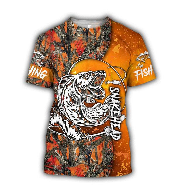 Fishing Graphic 3d Print Men's T-Shirt Summer Short Sleeve Tees Tops Harajuku Fashion Casual Oversized Man Clothing Camisetas