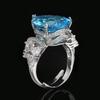 Jewelry New Ring Colorful Droplet Shaped Grandm Green Sea Blue Luxurious Women's