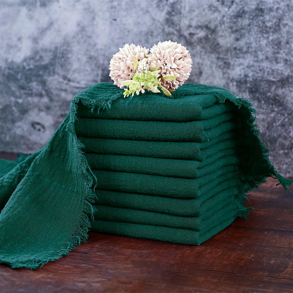 set of 10 Gauze Cotton Cloth Napkins 32x32cm Fabric Wedding Decor Everyday Use Dinner Tea Towel Table Village  Christmas Napkins