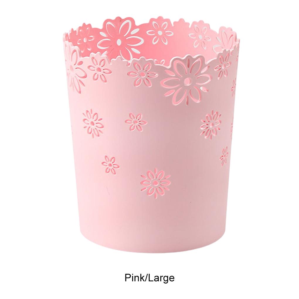 PP Environmentally Friendly Trash Bin Safe And Non-Toxic Simple Cute Wastebasket Hollow Flower Shape Plastic Wastepaper Baskets