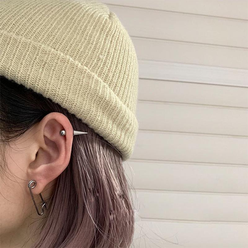 Trendy Titanium Steel Spike Earrings: Punk Gothic Irregular Stud for Men and Women.