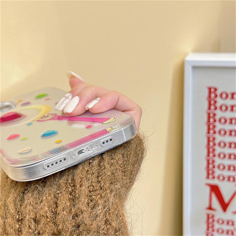 Japan Cute Magic Wand 3d Love Heart Diamond Laser Case For Iphone 14 13 12 11 Pro Max X Xr 7 8 Plus Shockproof Soft Cover Funda