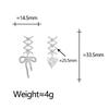Elegant Heart Zircon Bow Long Earrings - Sweet, Fresh, High-End Feel for Women
