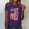 Women's Casual Independence Day Printed T-Shirt Round Neck Pullover Short Sleeve Top