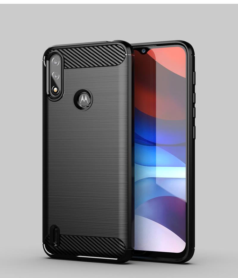 For Motorola Moto E7i Power Case Rubber Silicone Carbon Fiber Cover For Motorola E7i E7 Power Back Case For Moto E7i Power Case