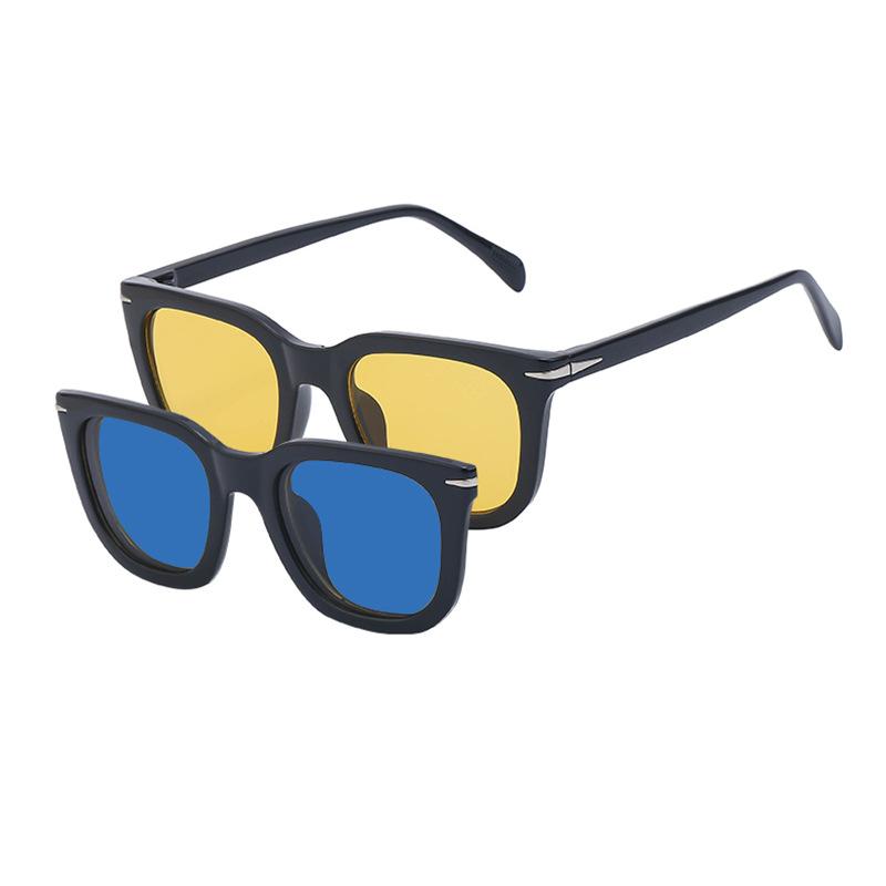 JYL TS Unisex Douyin Magnetic - Retro Myopia-Ready Square Shades ZS-DB7088