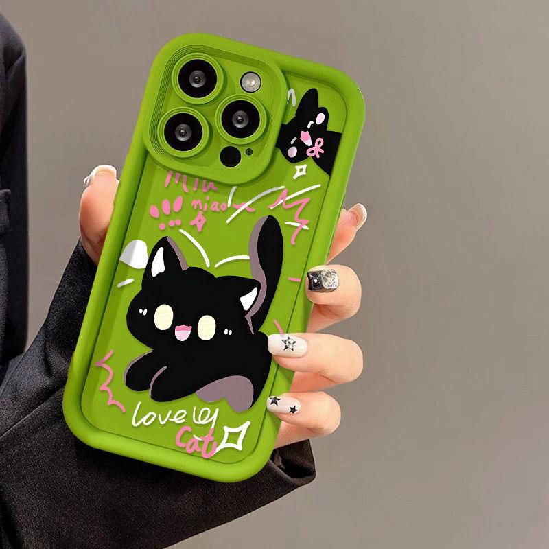 Cartoon scare cat for iPhone17PorMax mobile phone case 14 Apple 13 matte 12/15 cute soft case