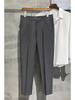 Men's Slim Summer Nine-Point Suit Trousers - Lightweight and Trendy