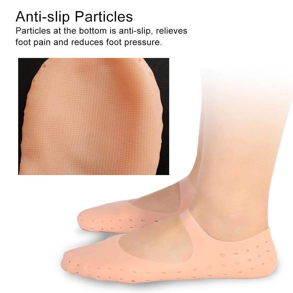 SILENCIO Silicone Socks, Moisturising Gel Socks Foot Anti-cracking Protector Foot Care Tool Prevention Socks for Dry Feet Ankles Cracked Heel Rep