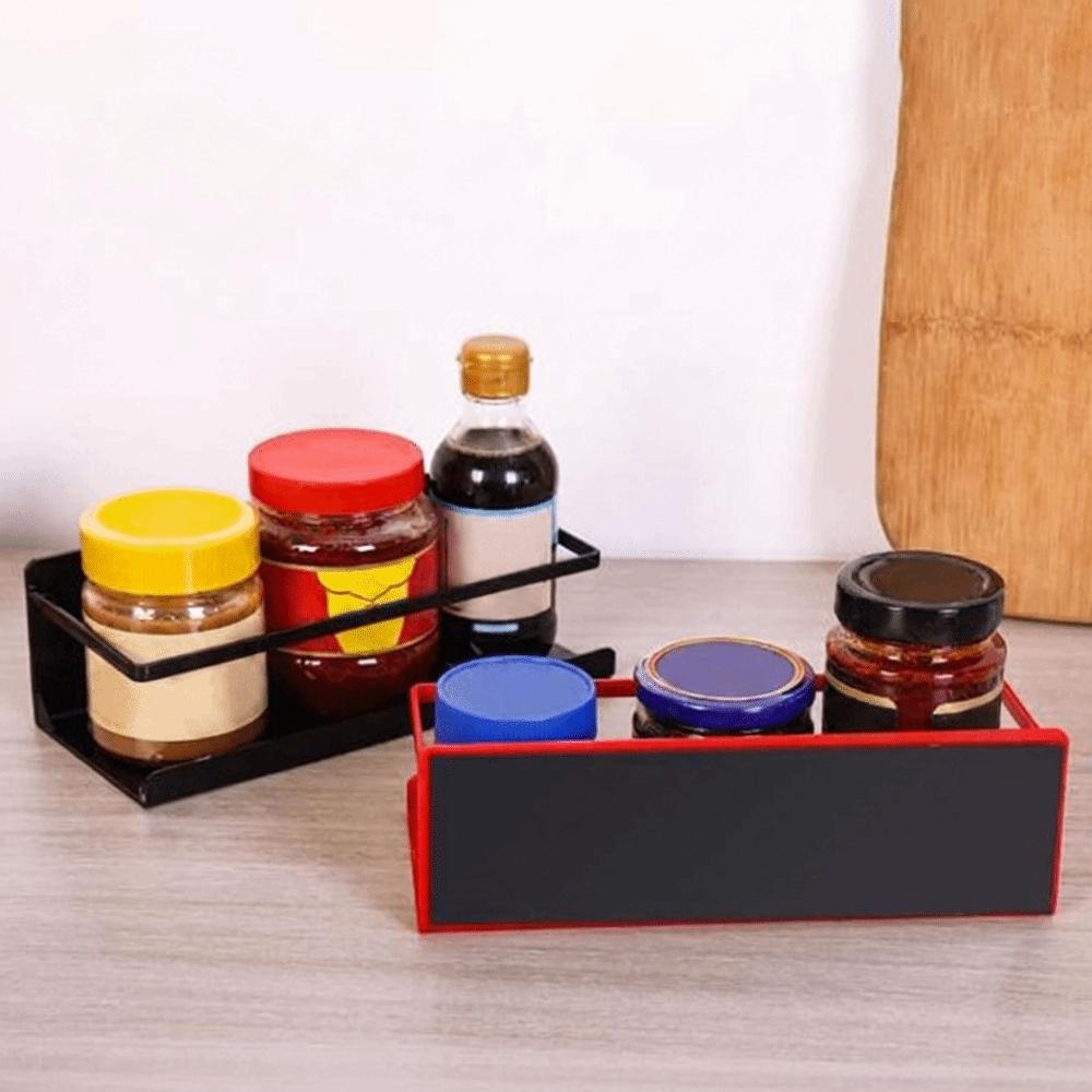 Wall Mounted Magnetic Storage Shelf Space Saving Large Capacity Refrigerator Side Rack No-Drill Plastic Spice Storage Rack