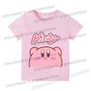 Kirby Tričko s krátkým rukávem Kluci Dívky Topy Oblečení Kreslené Bavlněné Tričko Roztomilé Anime Ležérní Oblečení Tričko Móda Y2K Tričko Dárek