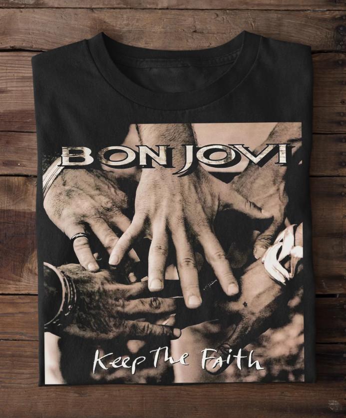 Bon Jovi Keep The Faith T-shirt size S-5XL XL