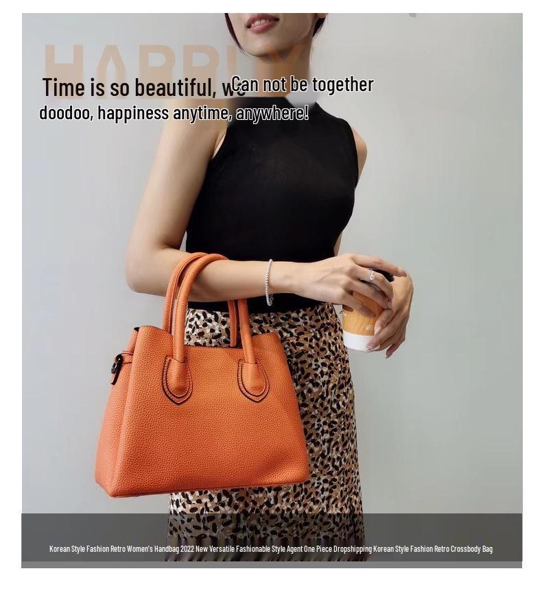 2025 Damen Echte Rindsleder Bucket Bag - Trendige Handtasche & Crossbody mit großer Kapazität