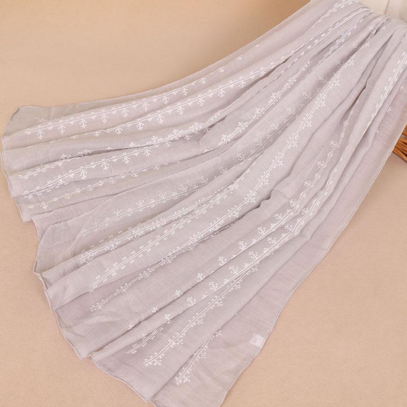 Cotton foam printed women's long scarf, monochrome cotton yarn popular scarf shawl