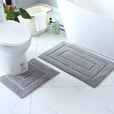 Plush Bathroom Floor Mat with Back Shaped Design, Anti Slip Foot Mat, Bathtub Absorbent Mat, Entrance Door Mat, Bathroom Small Carpet